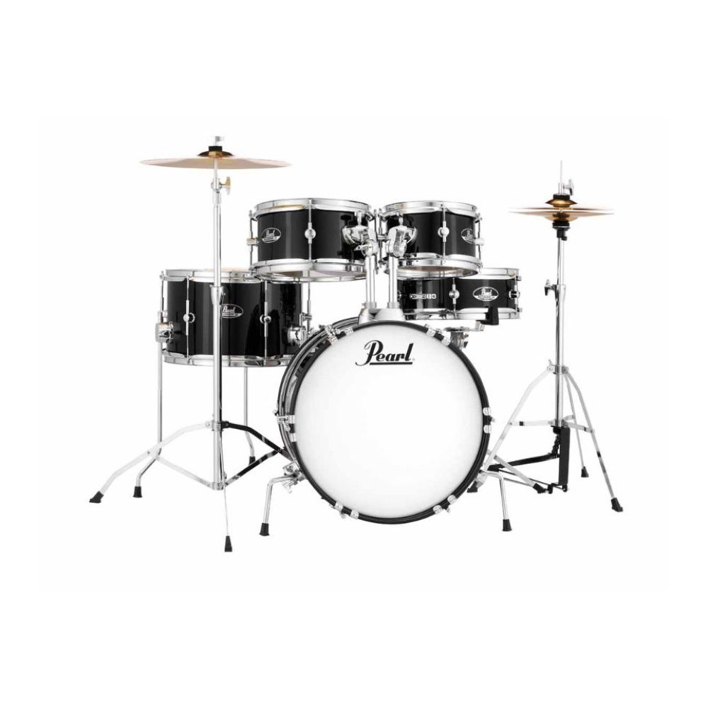 Pearl Roadshow Junior 5-Piece Drum Set With Hardware & Cymbals - Jet Black