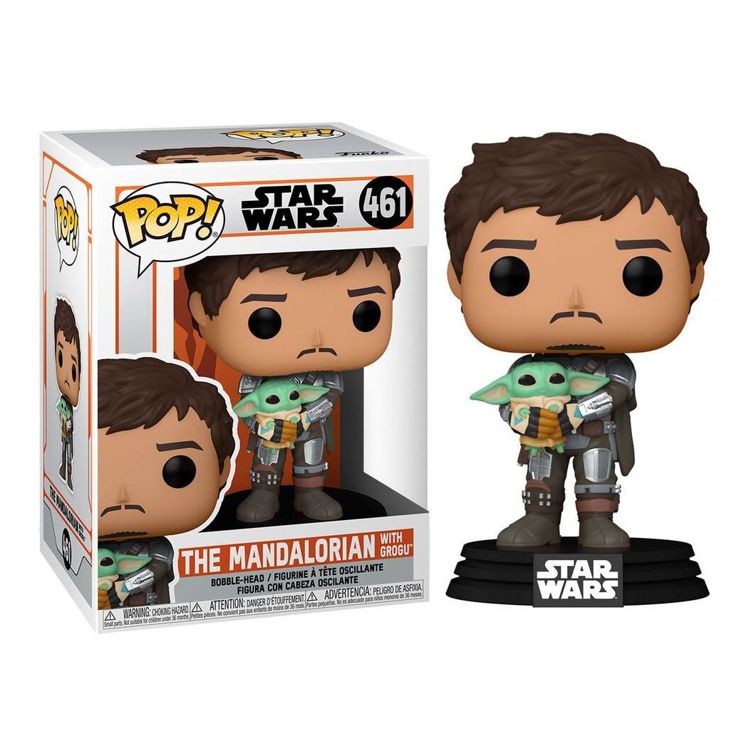 Funko Pop Star Wars The Mandalorian Mando With Grogu Bobble-Head