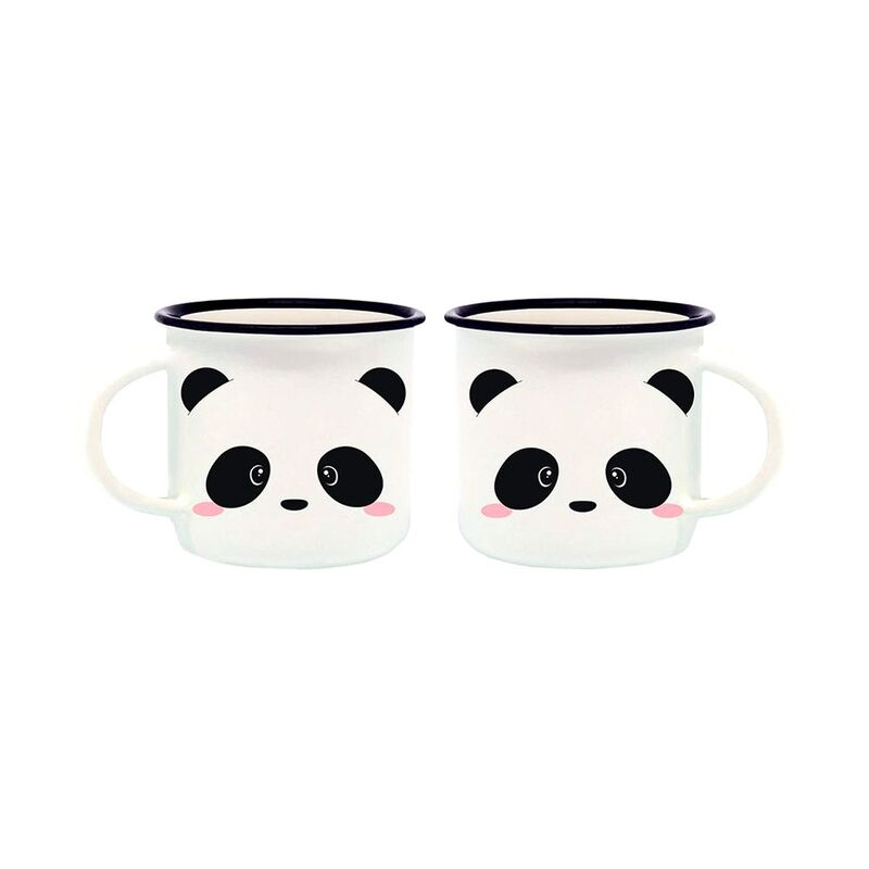 Legami Espresso for Two - Porelain Coffee Mugs 50 ml - Panda (Set of 2)