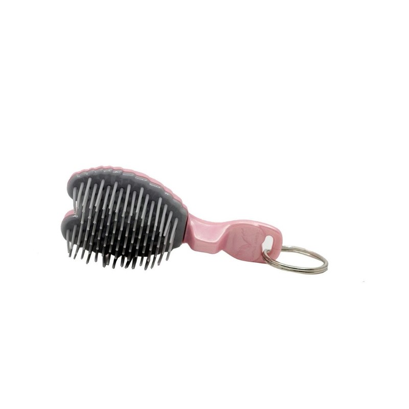 Tangle Angel Hair Brush Key Ring Pink