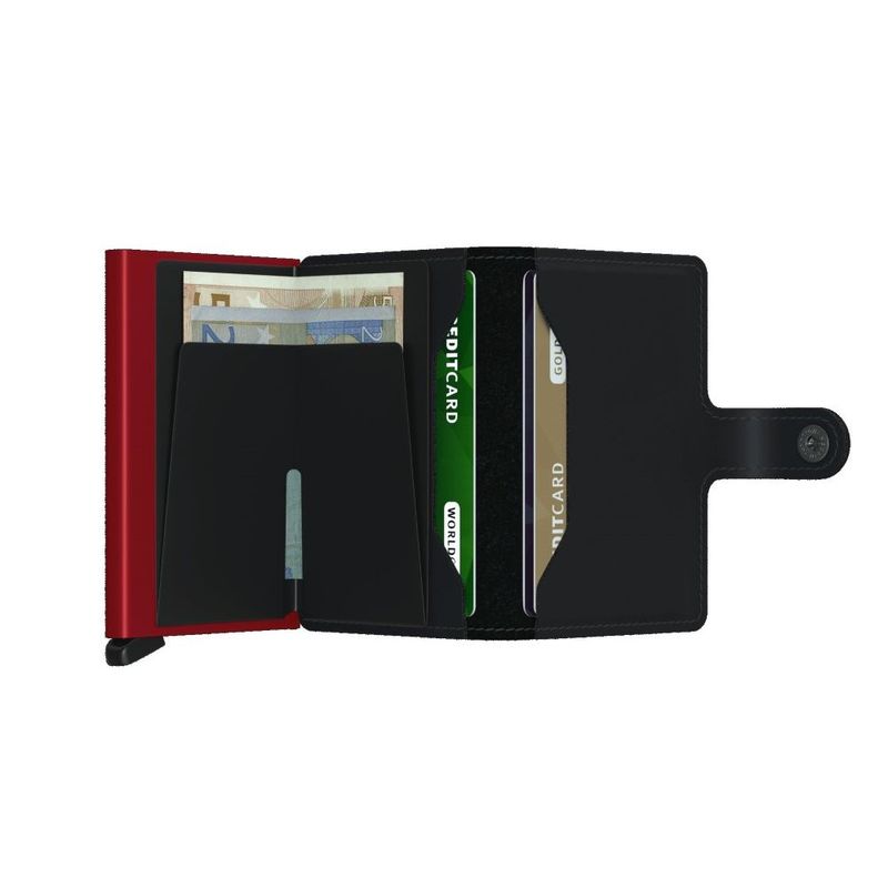 Secrid Miniwallet - Matte Leather - Black/Red