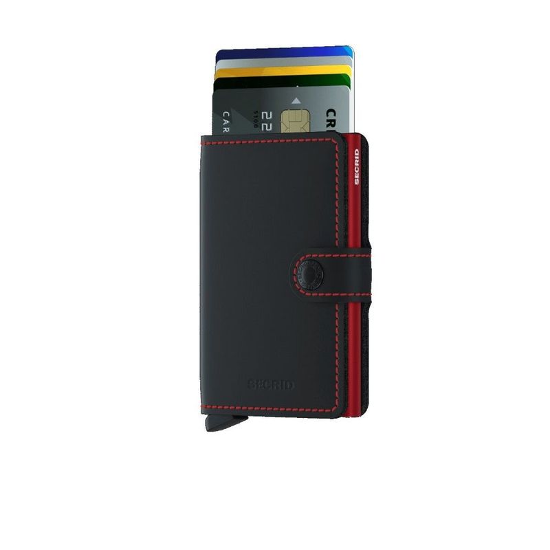 Secrid Miniwallet - Matte Leather - Black/Red