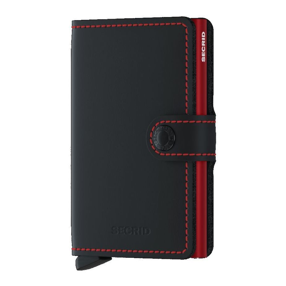 Secrid Miniwallet - Matte Leather - Black/Red