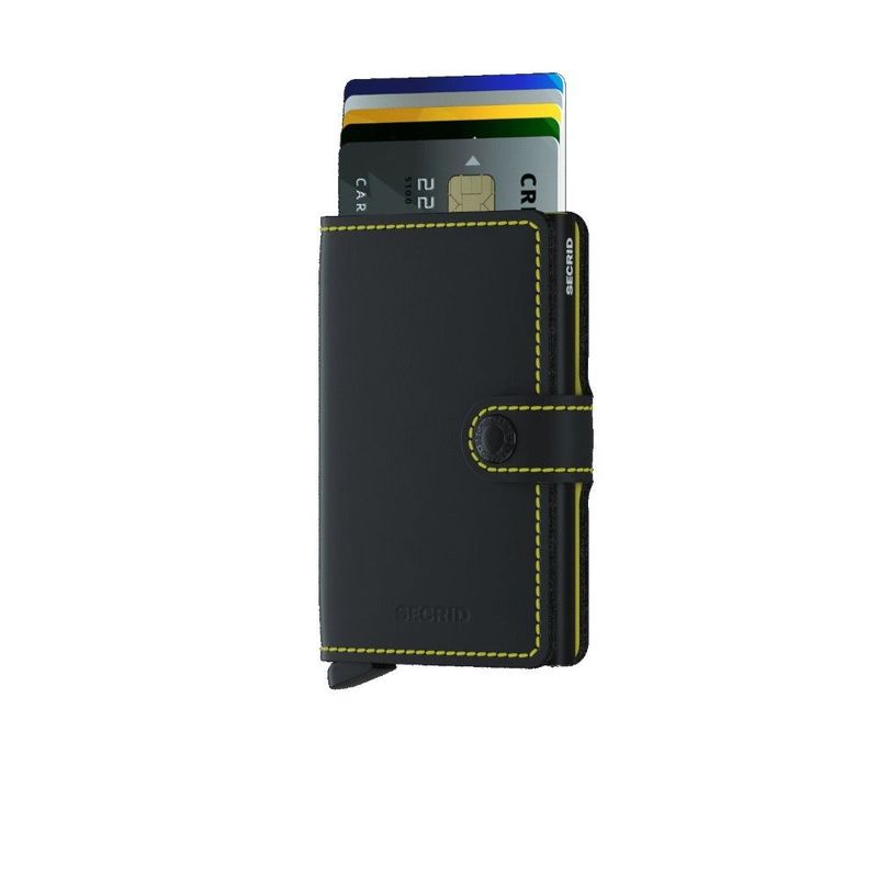 Secrid Miniwallet - Matte Leather - Black/Yellow