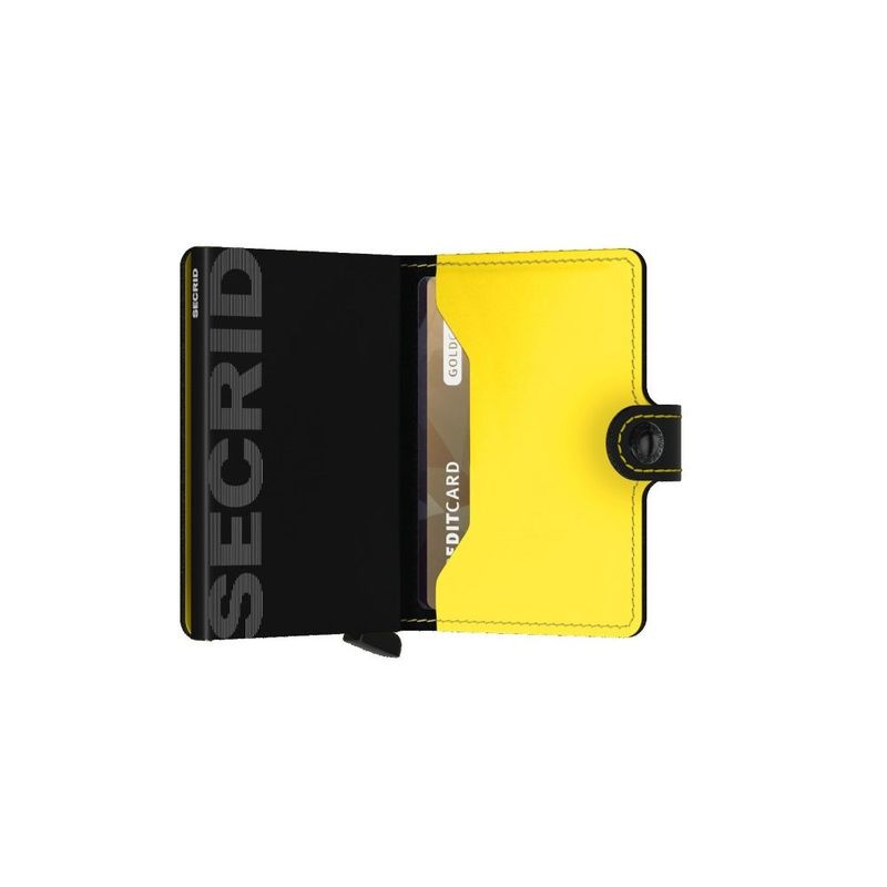 Secrid Miniwallet - Matte Leather - Black/Yellow