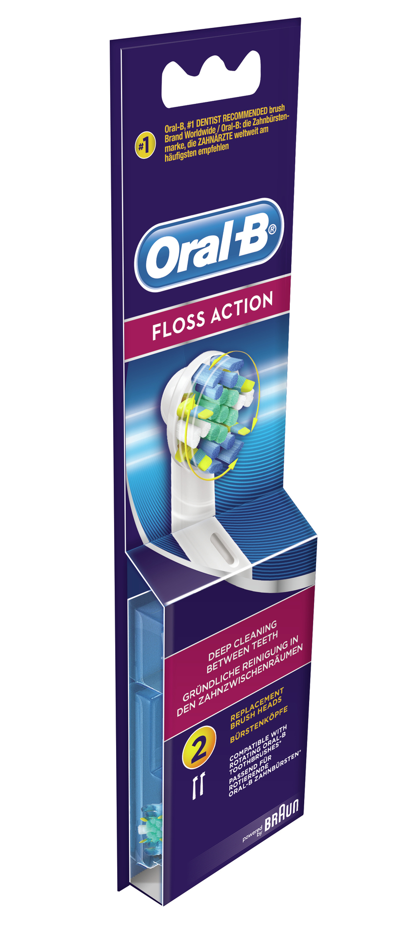 Oral-B EB25-2 Floss Action Replacement Brush Head Pack Of 2