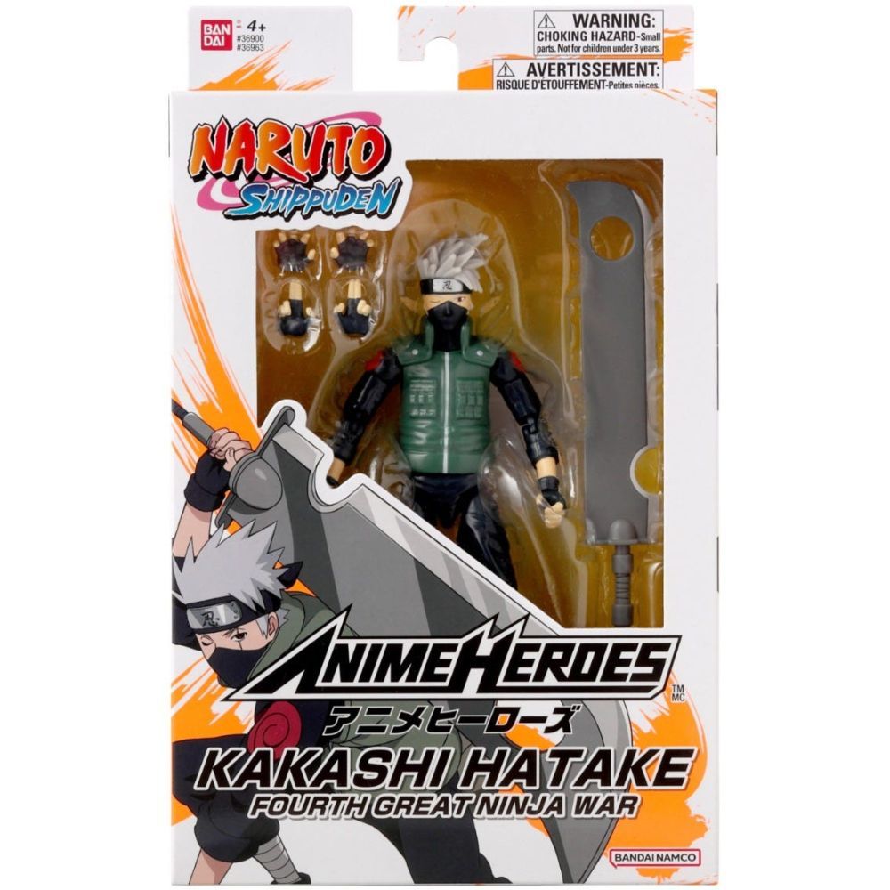 Bandai Naruto Shippuden Anime Heroes Kakashi Hatake Fourth Great Ninja War 6.5 Inch Action Figure