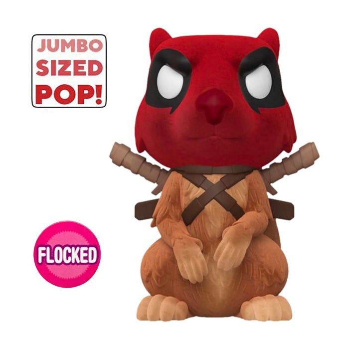 Funko Pop! Jumbo Deadpool 30th Squirrelpool Flocked 10-Inch Vinyl Figure