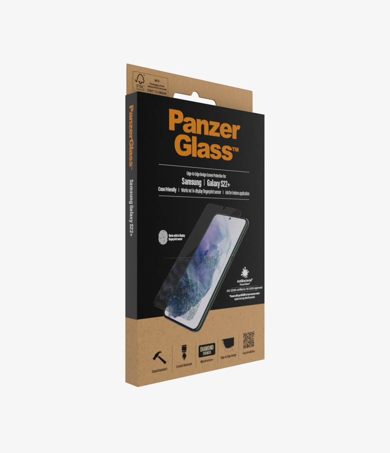 PanzerGlass Edge to Edge Case Friendly Screen Protector Black for Samsung Galazy S22+