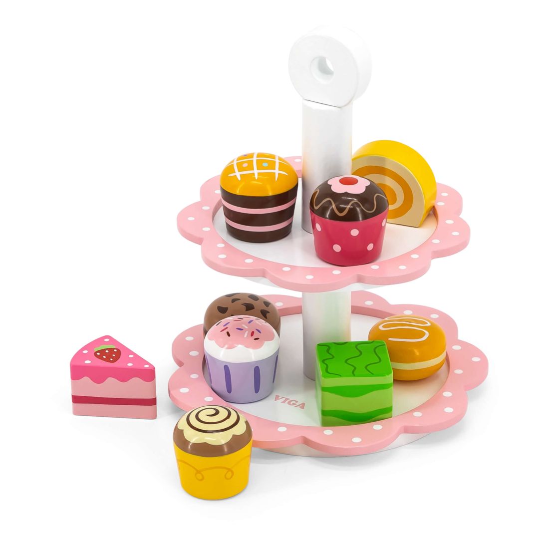 Viga Teatime Dessert With Stand Wooden Set