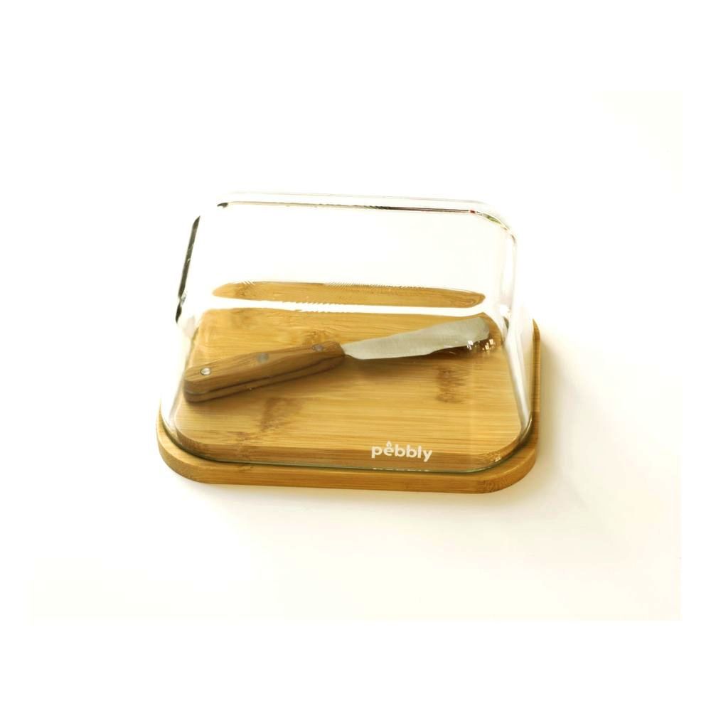 Pebbly Butterdish & Spreader (Set of 2)