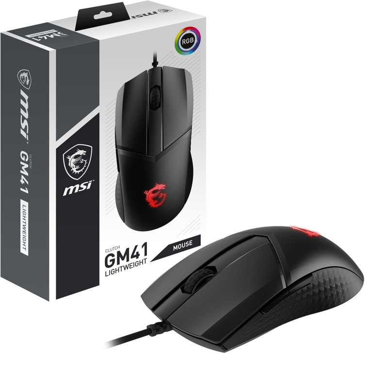 MSI Clutch GM41 Lightweight Gaming Mouse - Black