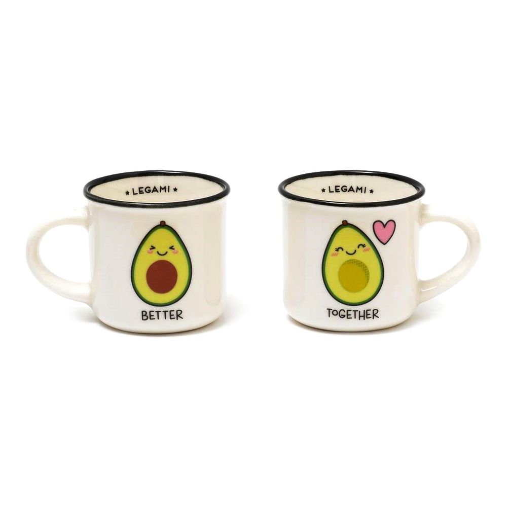 Legami Espresso for Two - Porelain Coffee Mugs 50 ml - Avocado (Set of 2)