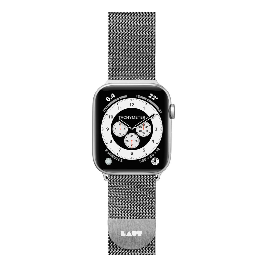 LAUT Steel Loop Band For Apple Watch 45/44/42Mm Silver