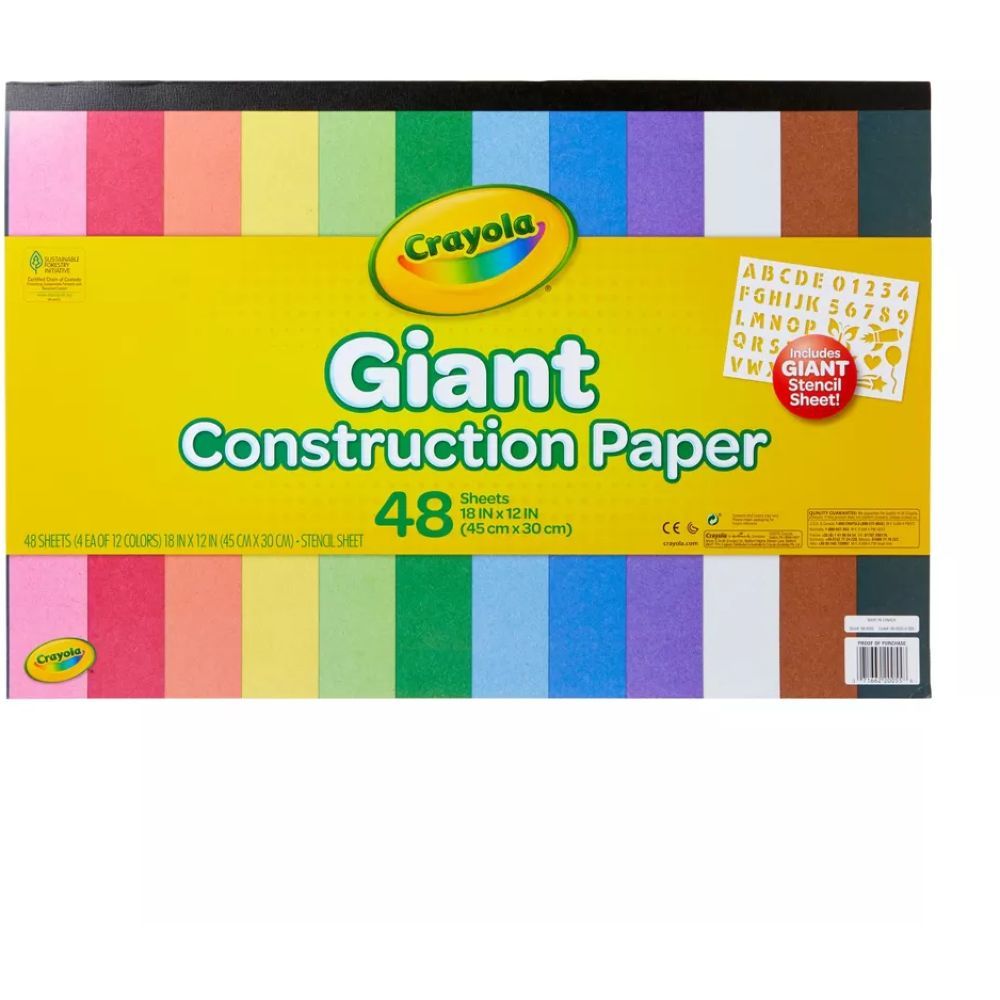 Crayola Giant Construction Paper W/Stencils (48 Sheets) (18 x 12-Inch)