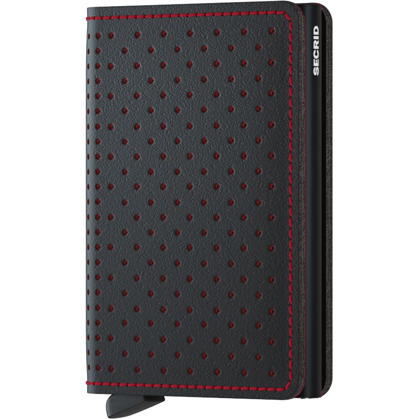 Secrid Slimwallet - Perforated Leather - Black/Red