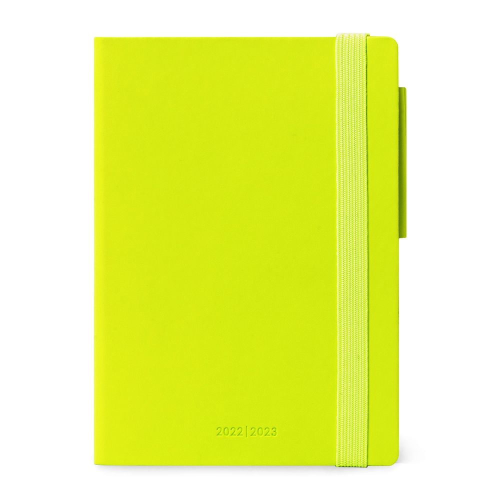 Legami Small Daily Diary 16 Month 2022/2023 (9.5 x 13 cm) - Lime Green