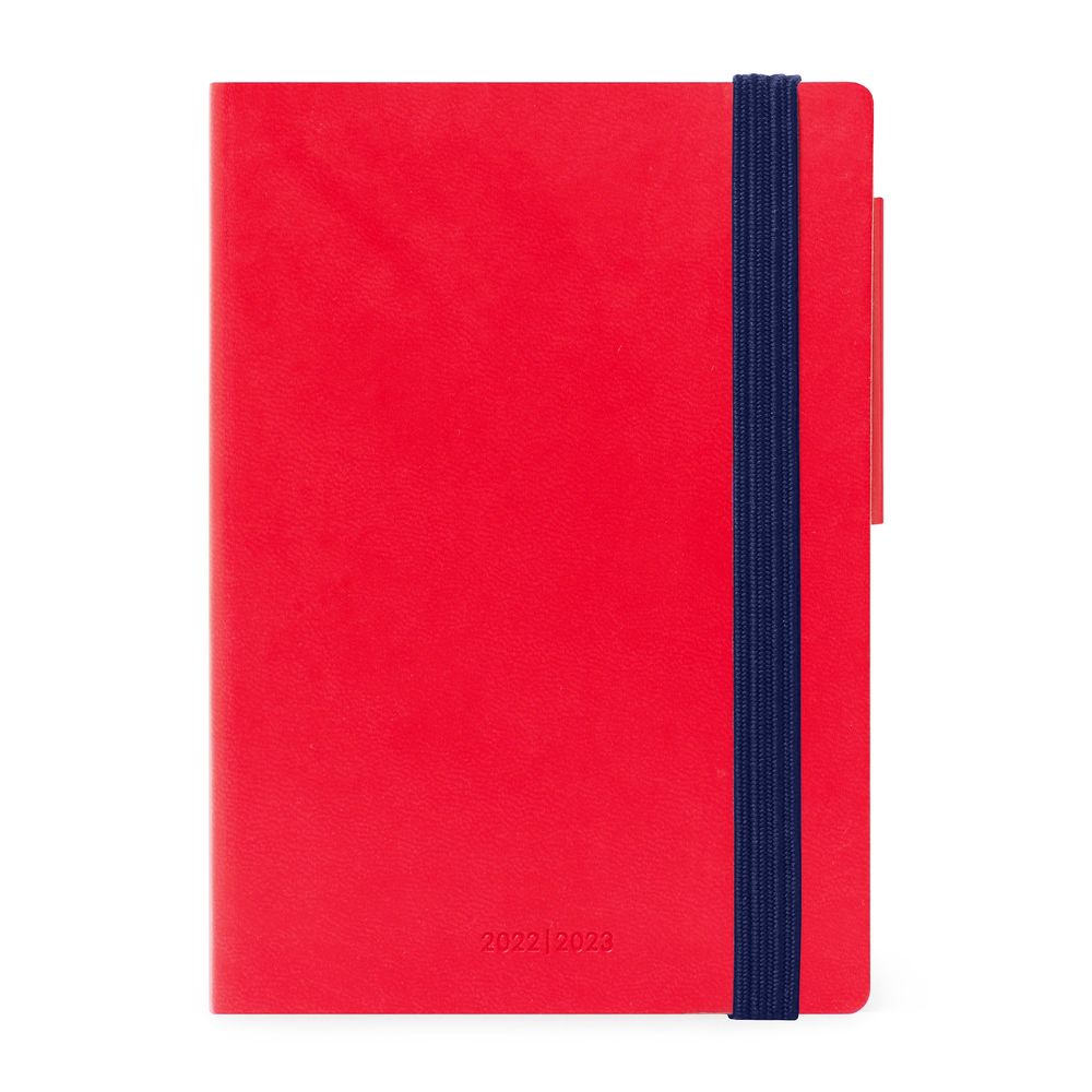 Legami Small Weekly Diary with Notebook 18 Month 2022/2023 (9.5 x 13 cm) - Red