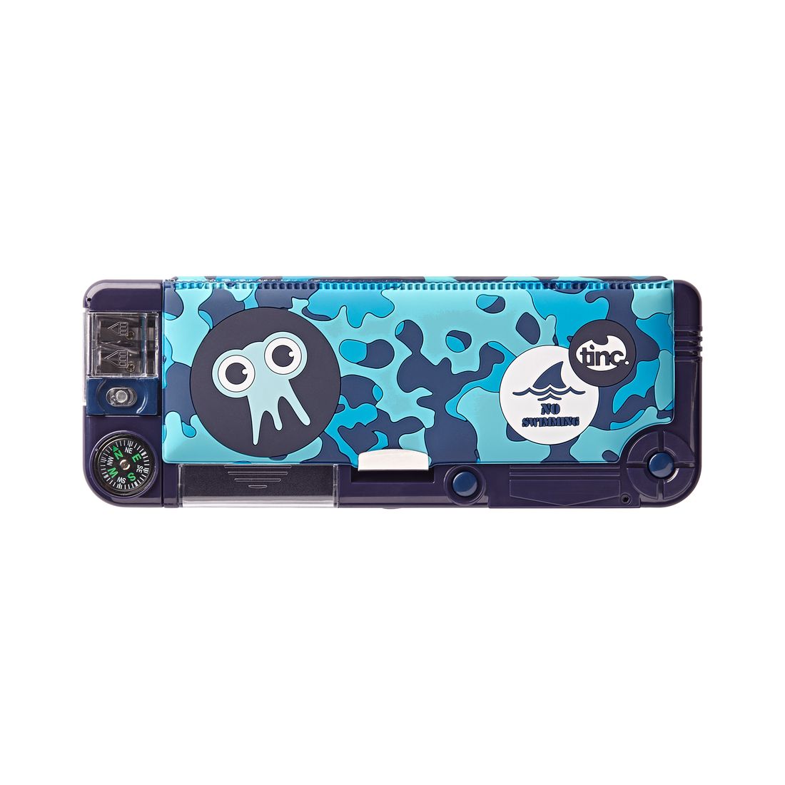 Tinc Tonkin Camo Snap Compartment Pencil Case - Blue