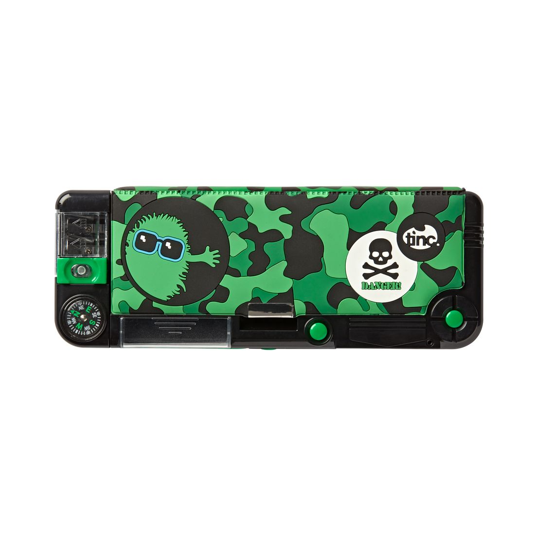 Tinc Hugga Camo Snap Compartment Pencil Case - Green