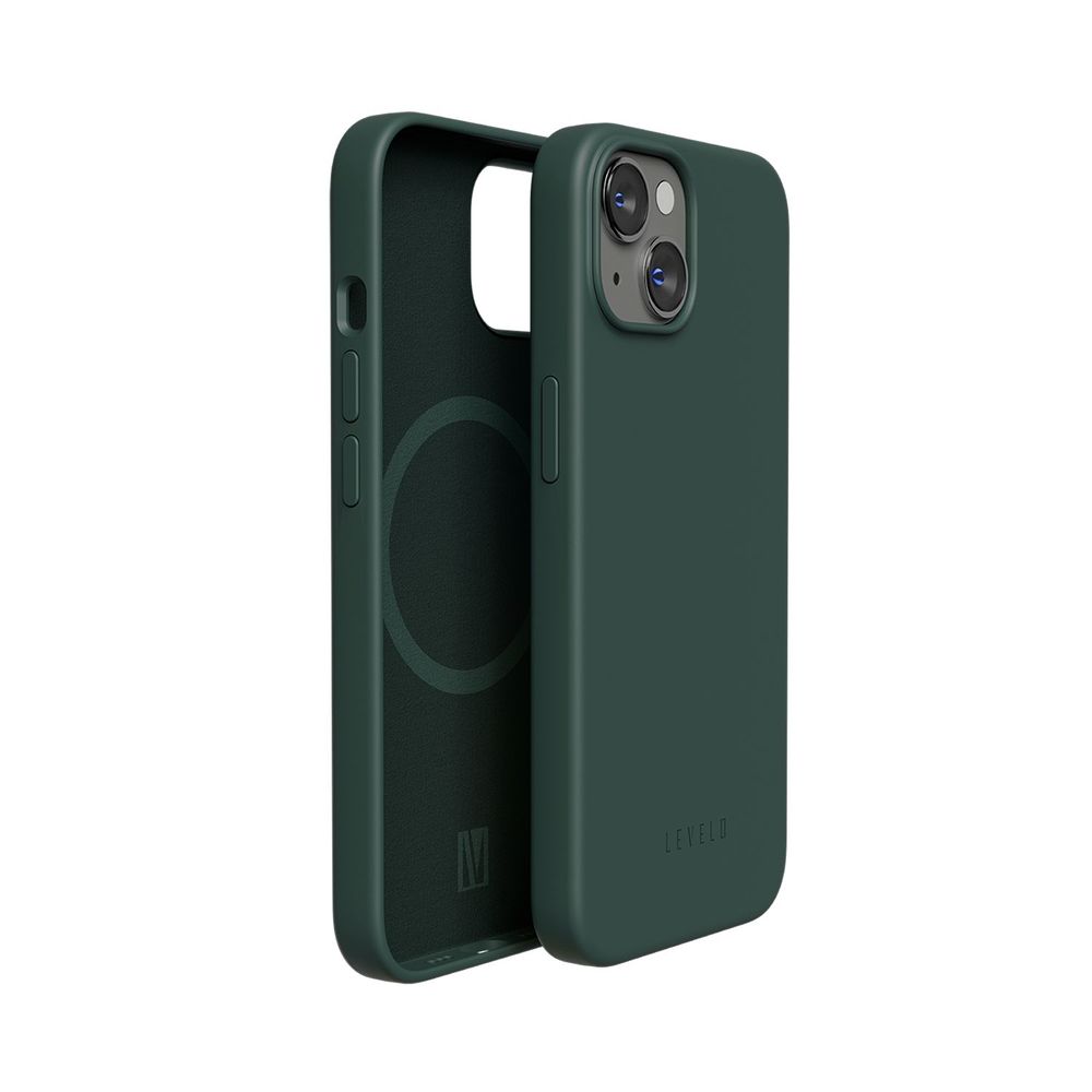 Levelo Iris Magsafe Liquid Silicone Case For iPhone 14 - Dark Green