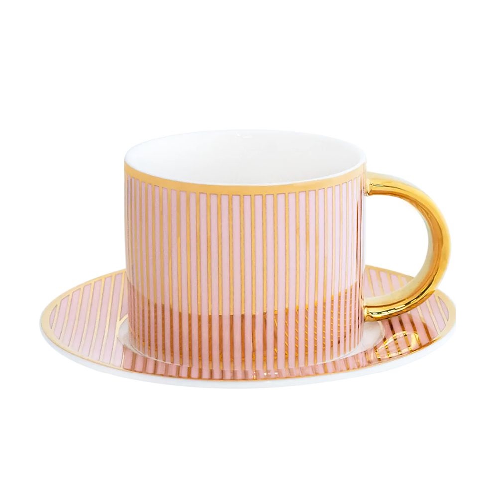 Cristina Re Pinstripe Teacup & Saucer - Blush