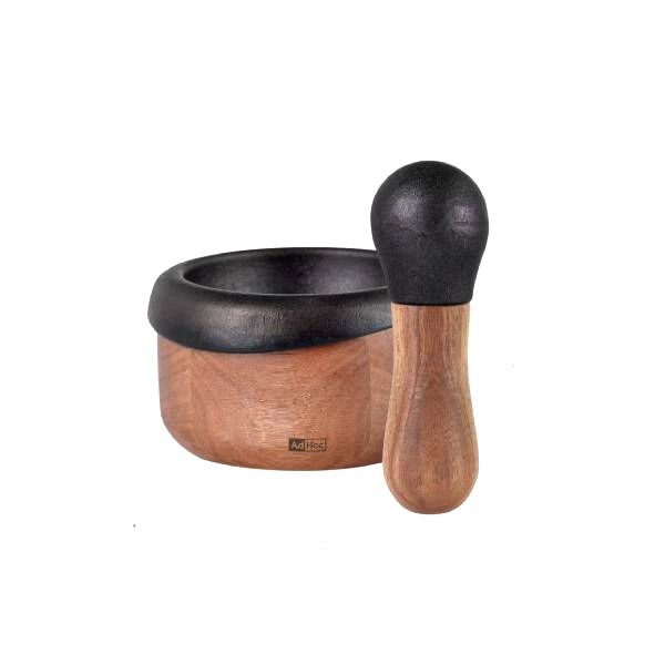 Adhoc Mortar & Pestle 13cm Cast - Iron & Wood