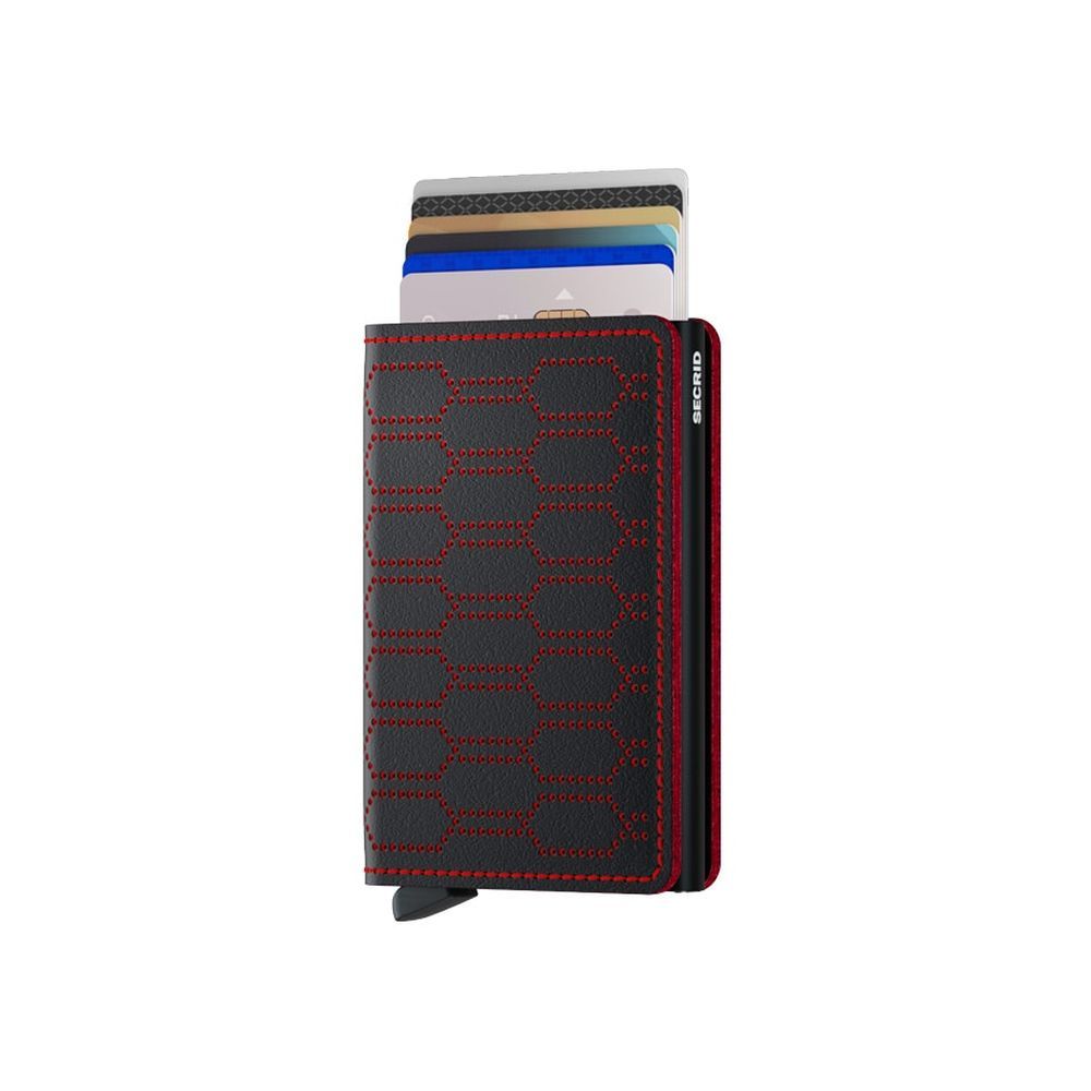 Secrid Slimwallet - Fuel Leather - Black/Red