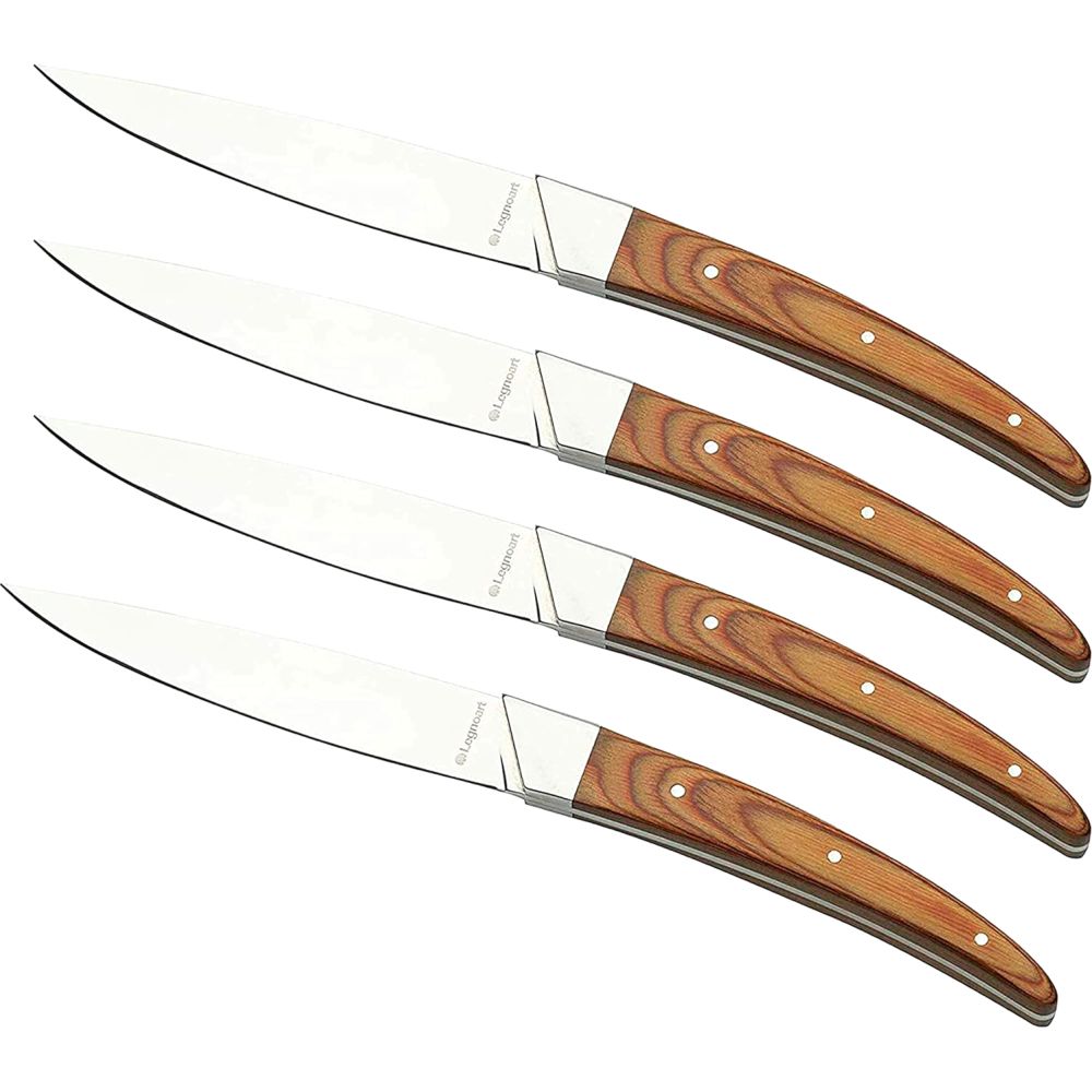 Legnoart Sirloin Steak Knife Set 4 Pcs Light Wood Handle