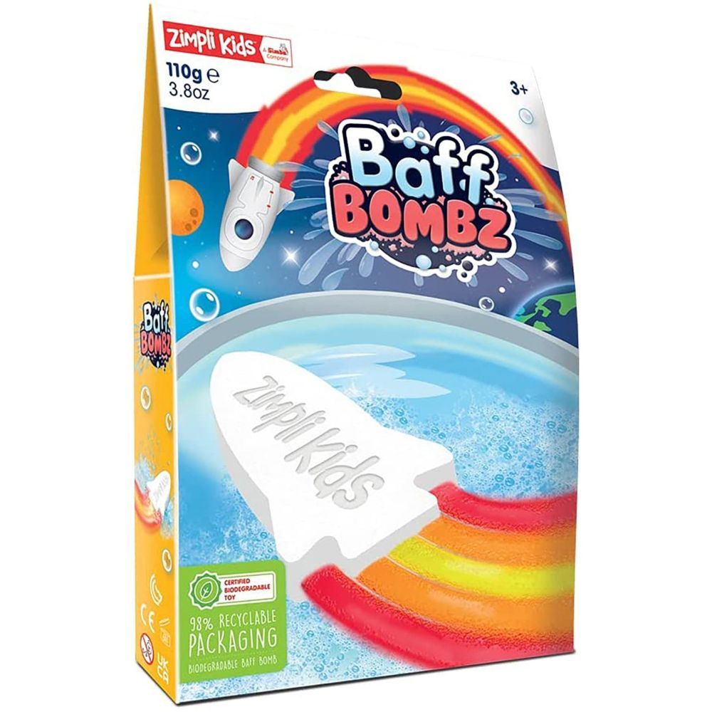 Zimpli Kids Baff Bombz White Rocket Flame Effect 110G