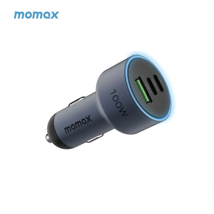 Momax Move 100W Triple-Port Car Charger - Space Grey