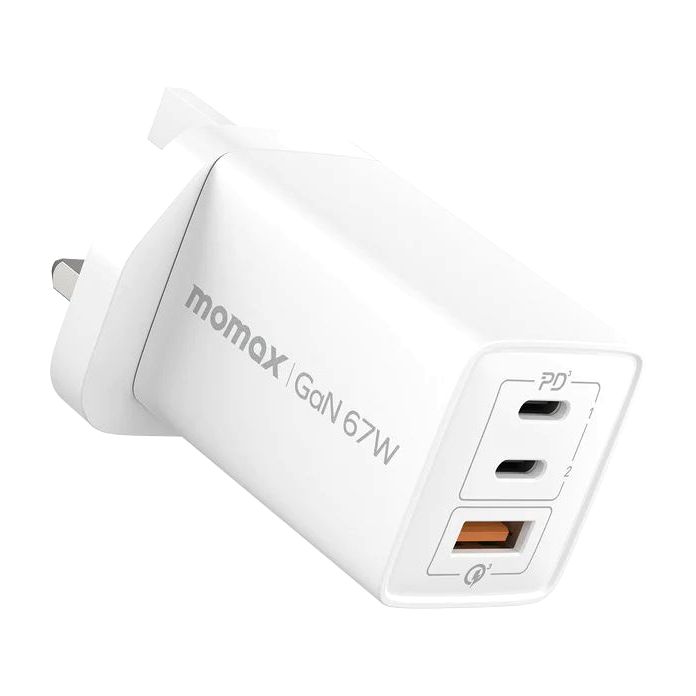 Momax OnePlug 67W 3-Port GaN Charger - White