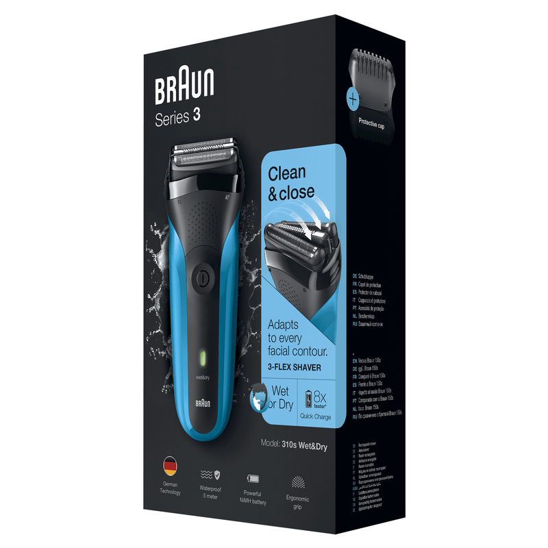 Braun 310S Series 3 Rechargeable Wet & Dry Electric Shaver Blue