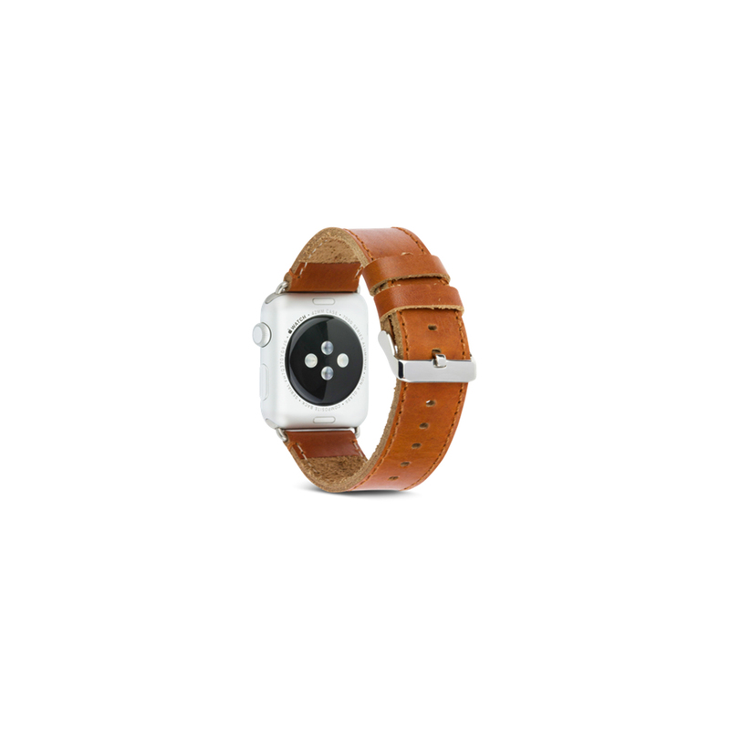 dbramante1992 Copenhagen Watch Strap Dark Saddle Brown Silver for Apple Watch 42/44mm (Compatible with Apple Watch 42/44/45mm)