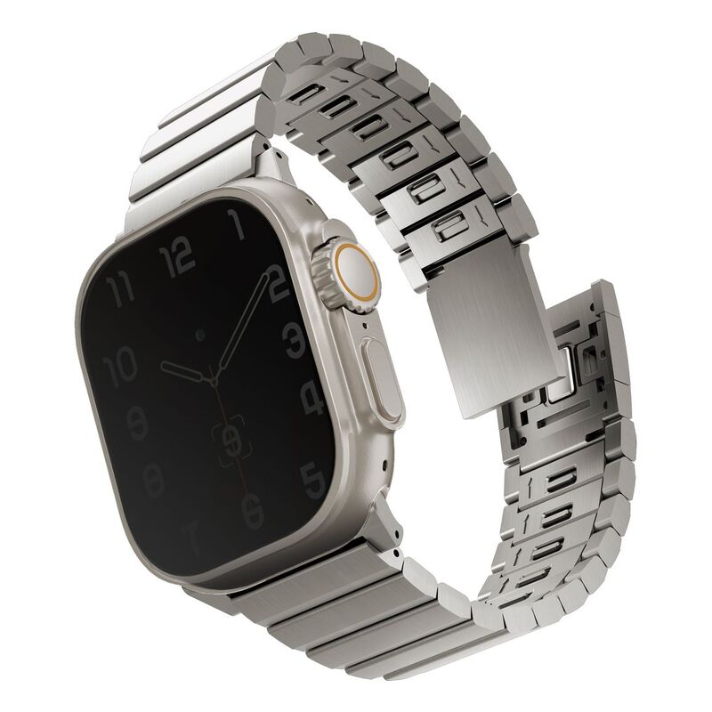 UNIQ Strova Mag Apple Watch Self-Adjustable Steel Link Band 49/45/44/42mm - Titanium