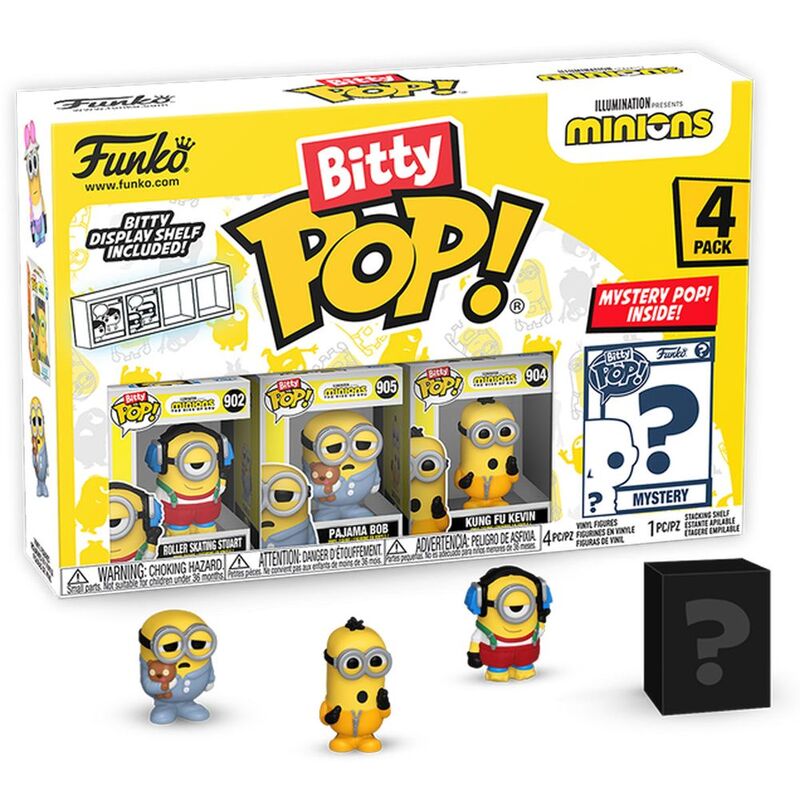 Funko Bitty Pop! Animation Minions Roller Skating Stuart 1-Inch Vinyl Figure (Pack of 4)