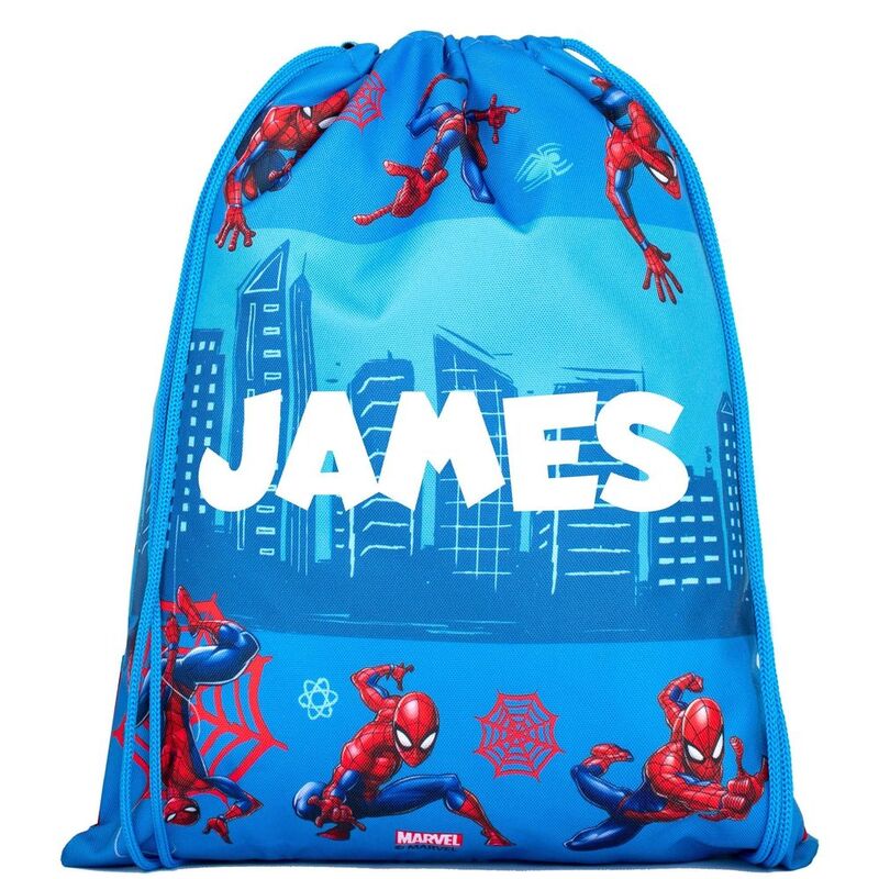 Fringoo Personalize Drawstring Bag - Spiderman Blue