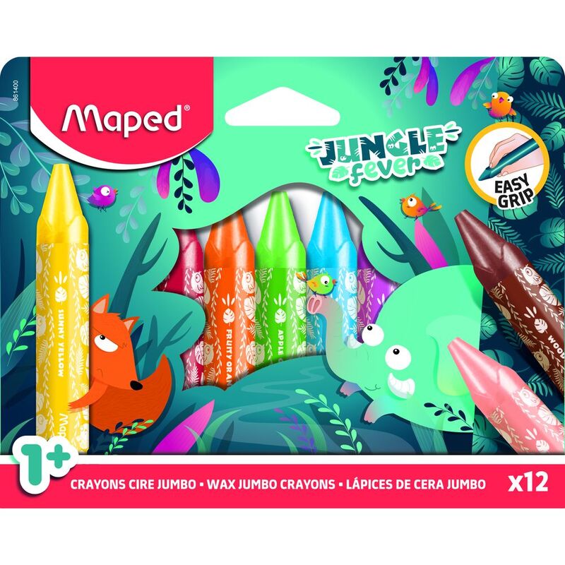 Maped Jungle Fever Jumbo Wax Crayons (Set of 12)