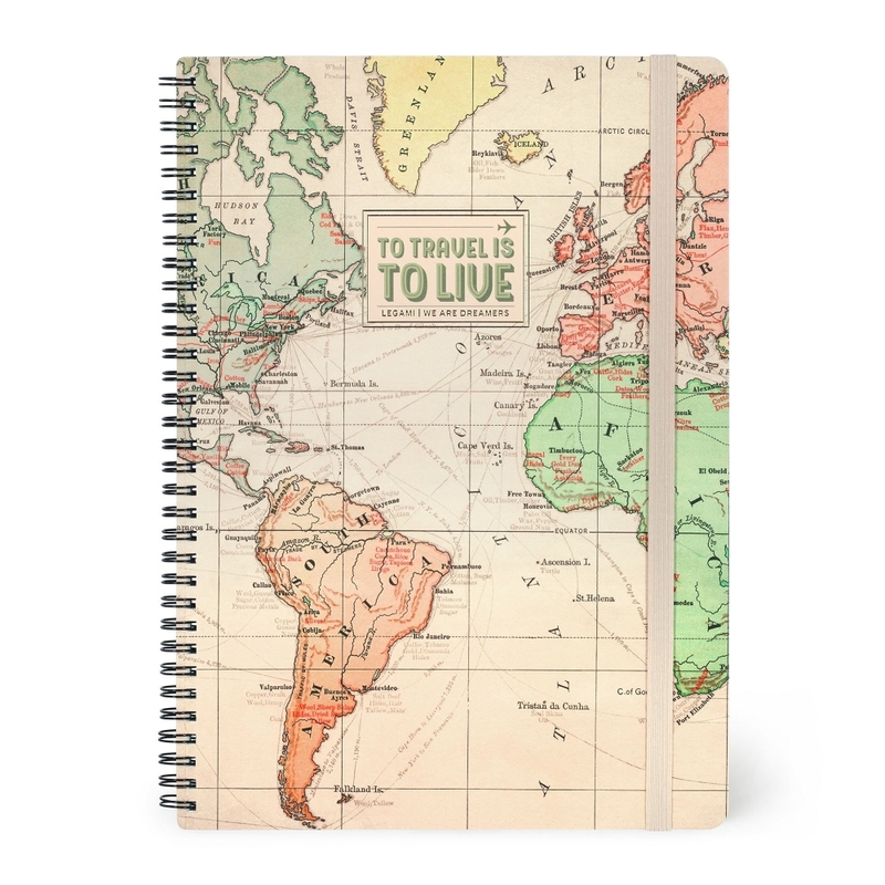 Legami Lined Spiral-Bound Notebook - Maxi - Travel (21 x 29 cm)