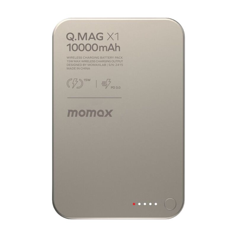 Momax Q.Mag X1 Gen2 10000Mah 15W Magsafe Wireless Powerbank - Titanium