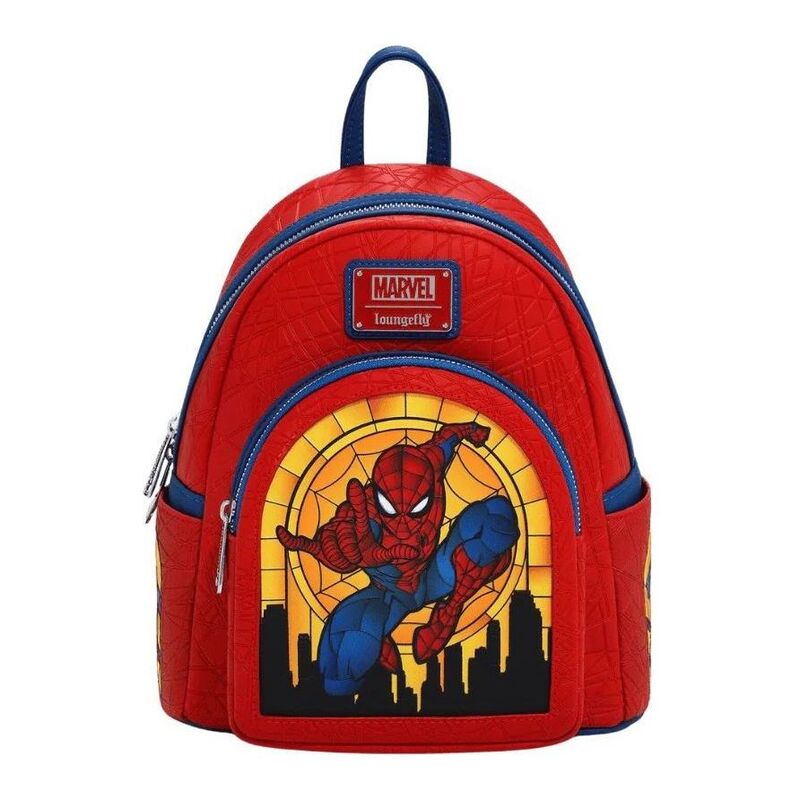 Loungefly Leather Marvel Spider Man Stained Glass Mini Backpack