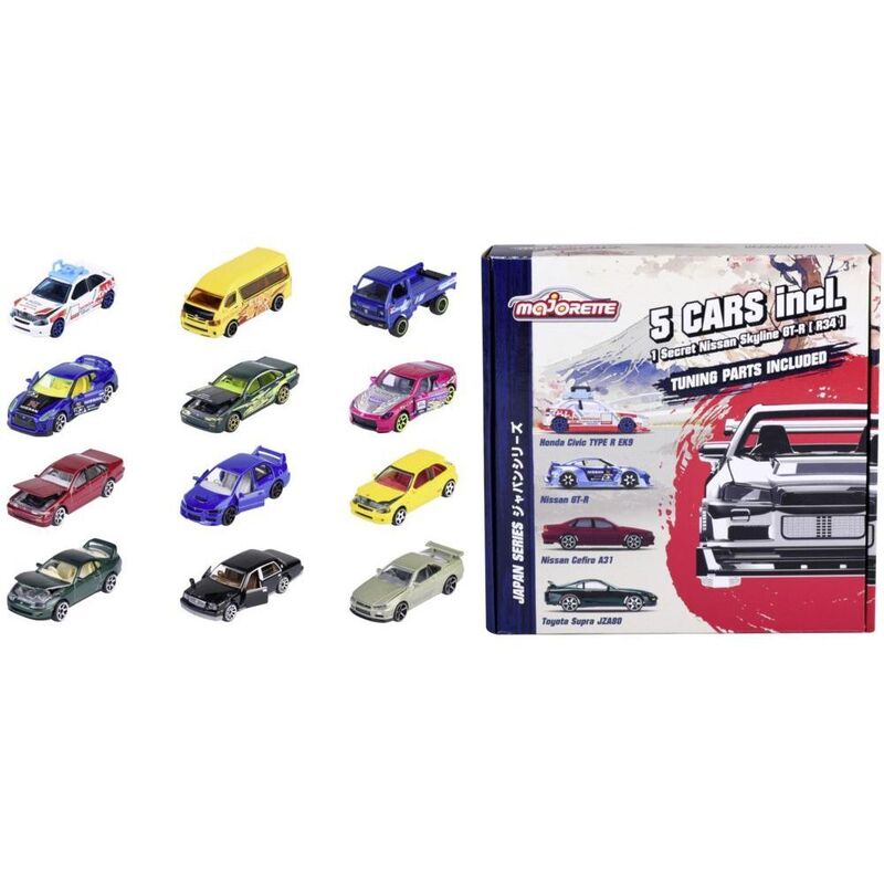 Majorette Japan Series with 5 Cars & Tuning Parts Included Pack (Assorted - Includes 1) Majorette Japan Series with 5 Cars & Tuning Parts Included Pack (Assorted - Includes 1)