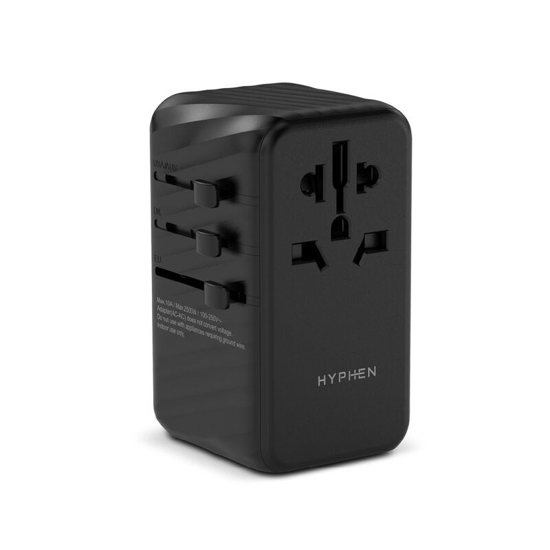 Hyphen Chargepoint GAN Universal Travel Adaptor 100W - Black