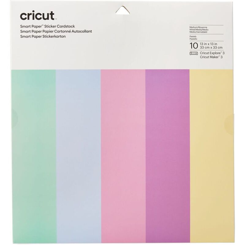 Cricut Smart Paper Sticker Cardstock Pack (33 x 33cm) (Pack of 10) - Pastel Cricut Smart Paper Sticker Cardstock Pack (33 x 33cm) (Pack of 10) - Pastel
