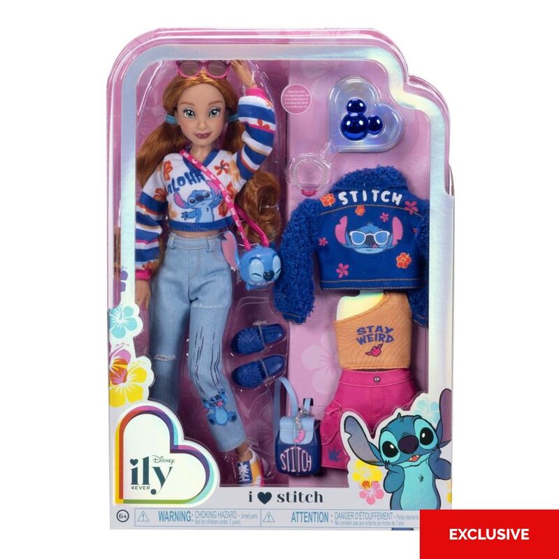 Jakks Pacific Disney Ily 4Ever I Love Stitch (Dark Wavy Hair) 12-Inch Doll With Accessories