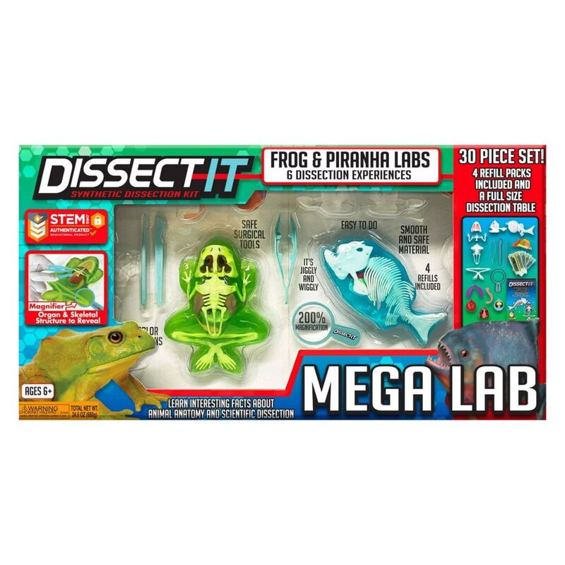 Slimy Dissect-It Megalab Frog & Piranha W Magnify Glass & Refill 2 Slimy Dissect-It Megalab Frog & Piranha W Magnify Glass & Refill 2
