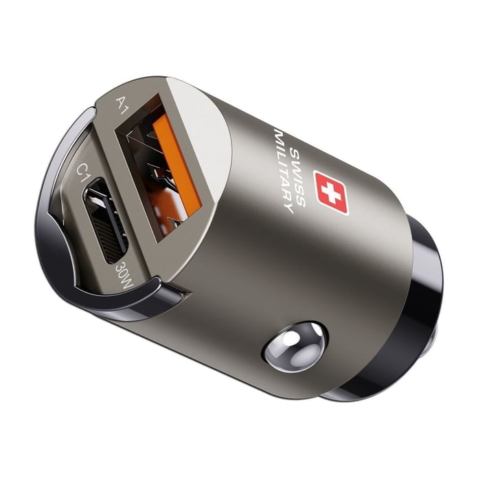 Swiss Military 30W PD Car Charger With 1 USB-C And 1 USB-A Port Swiss Military 30W PD Car Charger With 1 USB-C And 1 USB-A Port