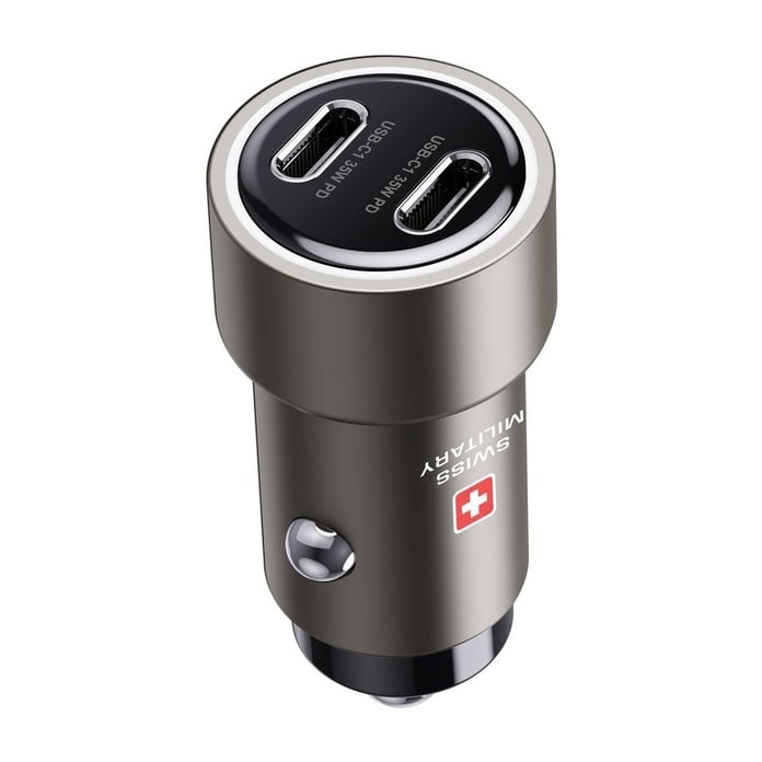 Swiss Military 70W PD Car Charger With Dual USB-C Ports Swiss Military 70W PD Car Charger With Dual USB-C Ports