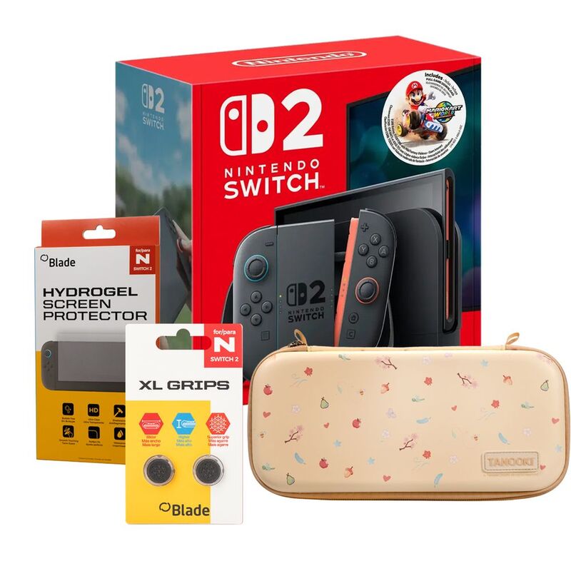 Nintendo Switch 2 Black Joy-Con Console (Hong Kong Version) + Mario Kart World Bundle (With Blade Tanooki Cozy Bag + Hydrogel Screen Protector & XL... Nintendo Switch 2 Black Joy-Con Console (Hong Kong Version) + Mario Kart World Bundle (With Blade Tanooki Cozy Bag + Hydrogel Screen Protector & XL...