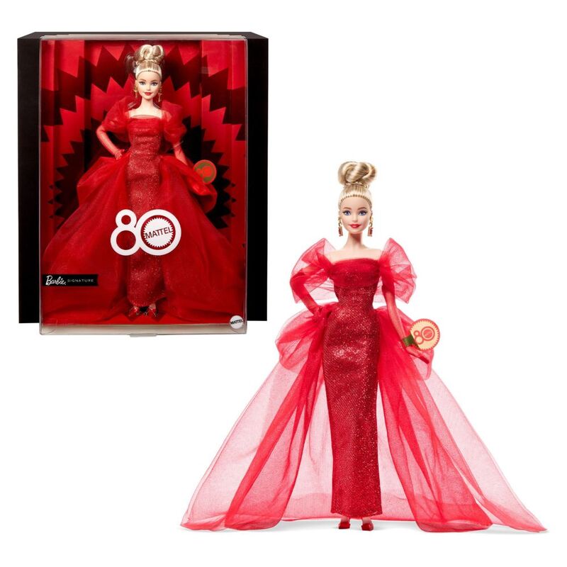 Mattel Barbie 80th Anniversary Blonde Ruby Red Doll Mattel Barbie 80th Anniversary Blonde Ruby Red Doll